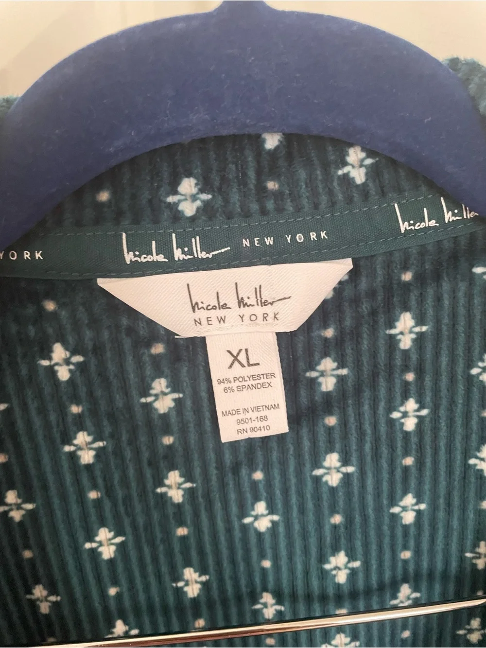 Nicole Miller Teal Printed Women's Pajama Set